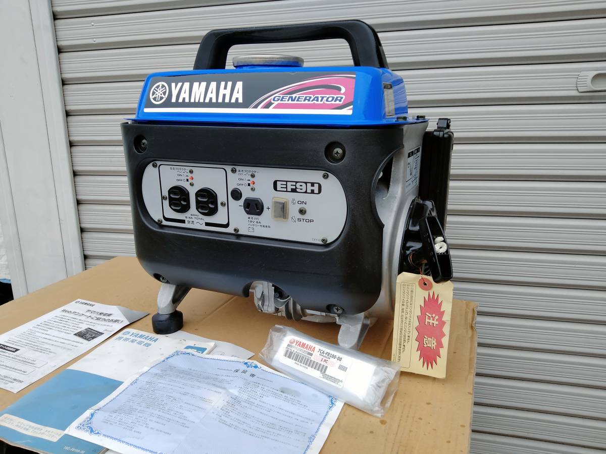 【新品未使用】 即時配送可 YAMAHA ヤマハ発動機 ポータブル 発電機 軽量 コンパクト 片手 EF-9 非常用 キャンプ 屋外電源拍卖