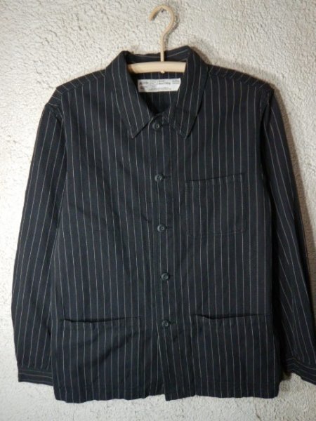 n8538 Never Seen Thing NST ストライプ デザイン カバーオール ワーク ジャケット カラーデニム 人気拍卖