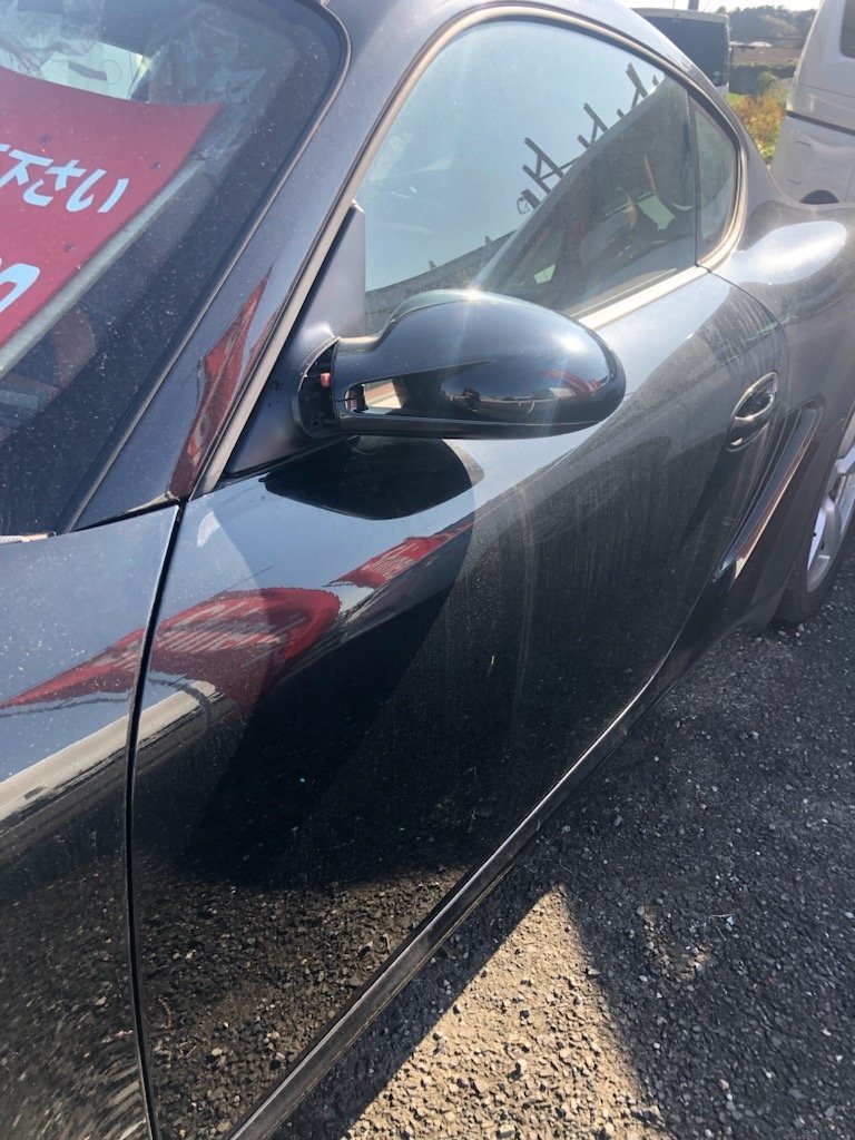 ★ ABA-98721 987 ポルシェ ケイマン S 左H ドアミラー サイドミラー 左 ブラック 350739JJ拍卖