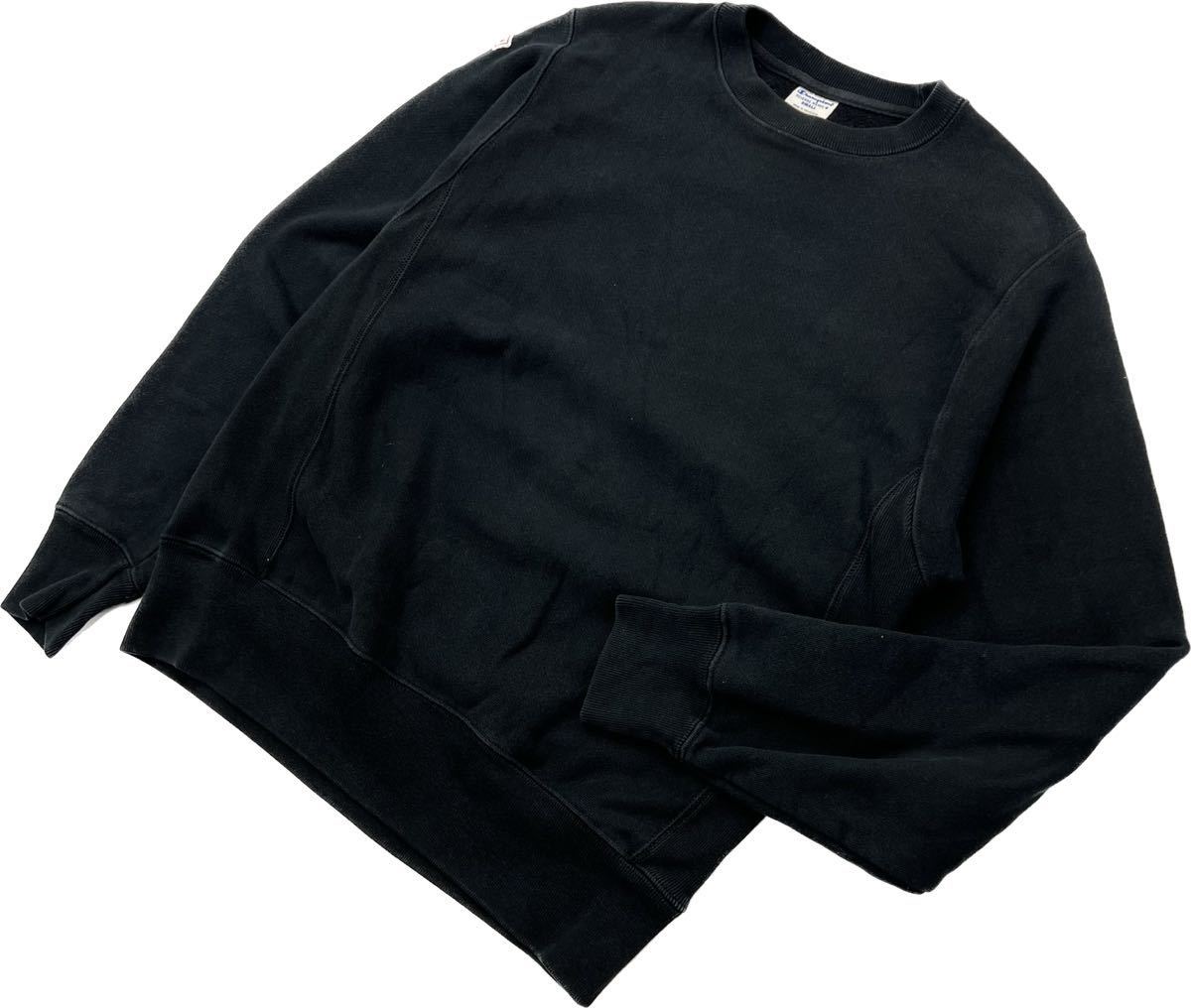Champion ☆ リバースウィーブ スウェット シャツ トレーナー S 風合い◎ ブラック アメカジ スポーツ ストリート チャンピオン■S2654拍卖