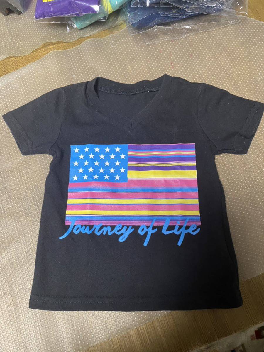 ◆ロデオクラウンズ◆キッズ◆半袖Tシャツ◆黒◆レインボー◆拍卖