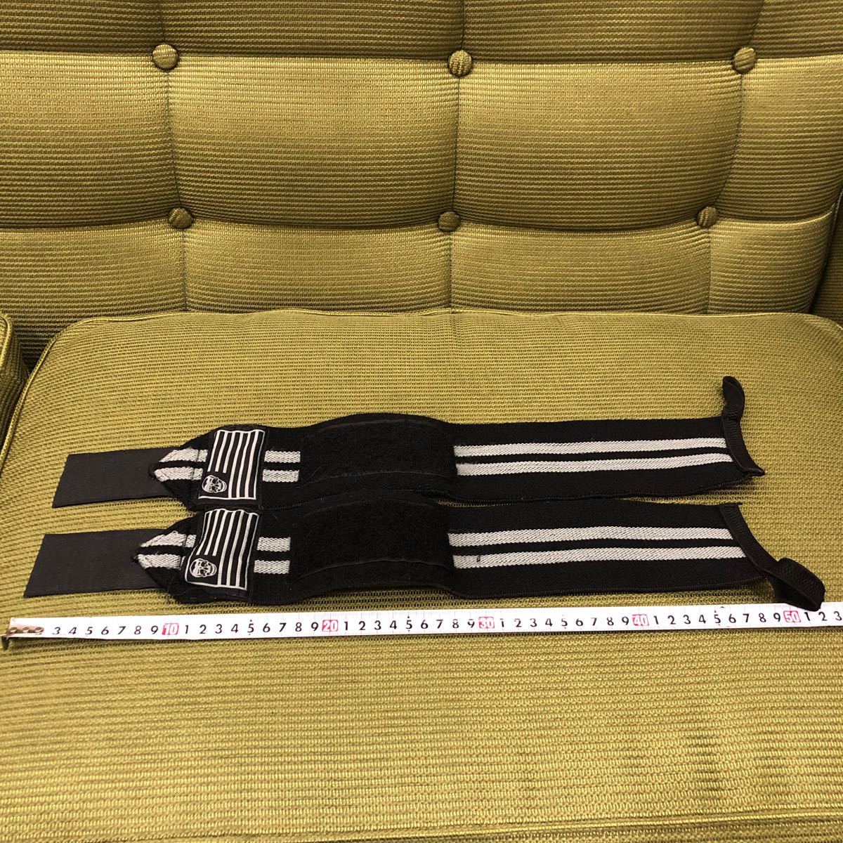 YK-5448 中古品 リストラップ リフティングストラップ リフティンググローブ パームプロテクター GYMREAPERS 50cm×7.5cm 手首サポーター拍卖