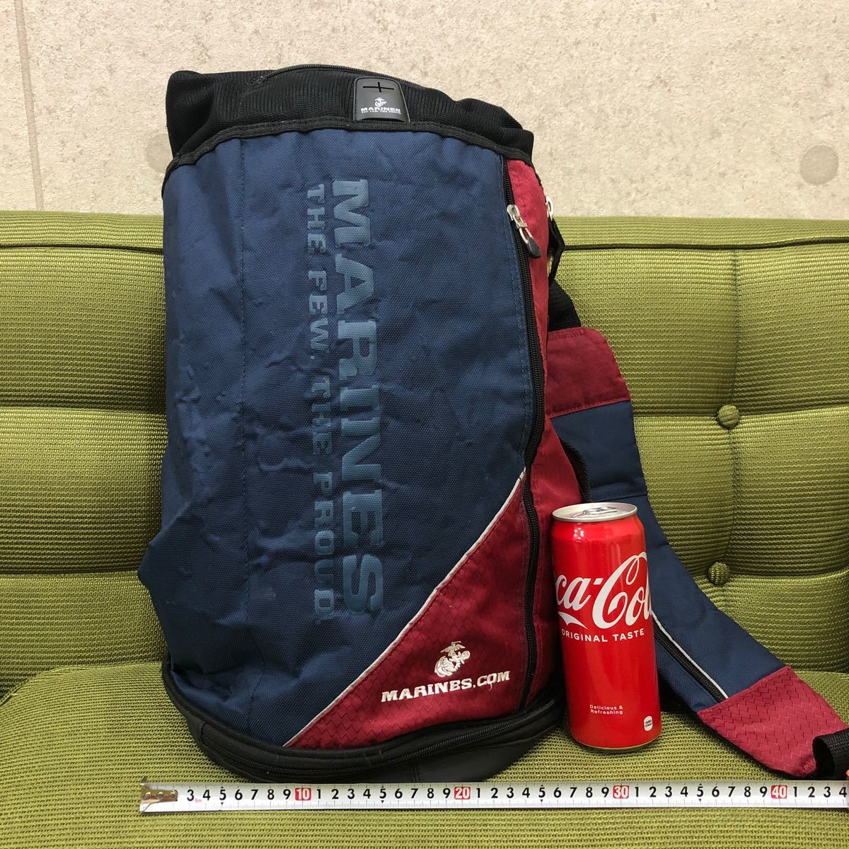 YK-5458 #30 ※難あり中古品 ミリタリー系 MARINES ボストンバッグ バック かばんリュック 25cm×60cm×25cm 沖縄海兵隊 米軍 USMC 放出品拍卖