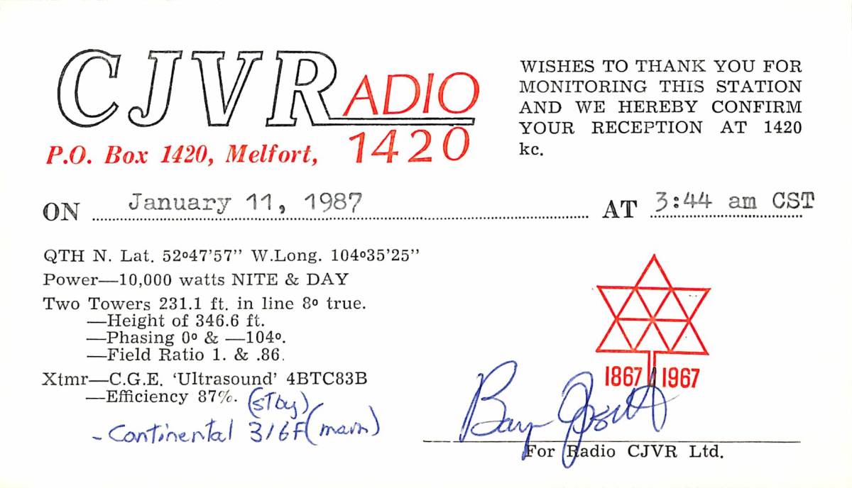 BCL★希少ベリカード★カナダ★CJVR放送+おまけ★ナショナル★National★プロシード★PROCEED★RF-B30取扱説明書付拍卖