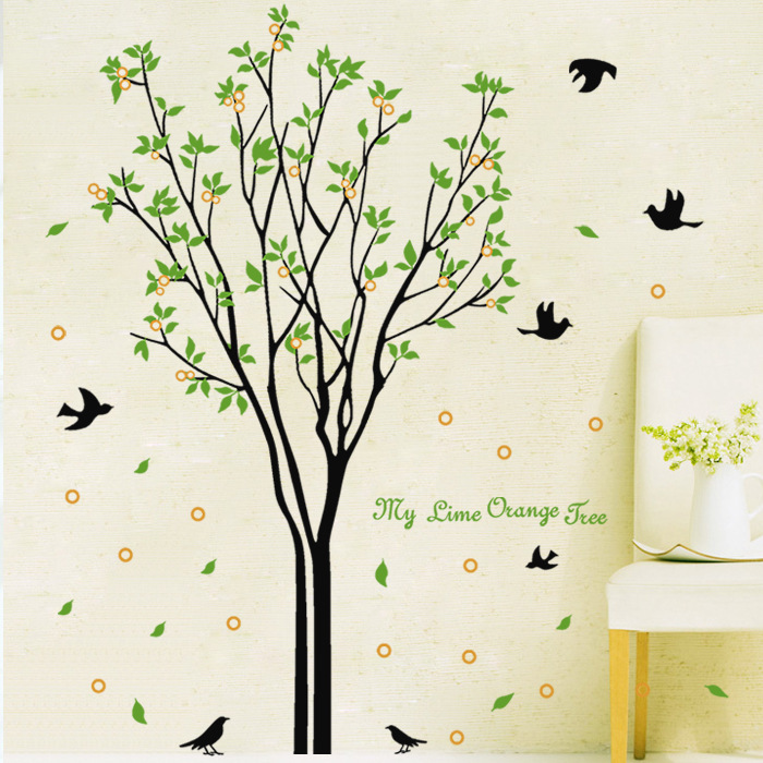 ウォールステッカー YB149 レモンツリー 鳥 自然 癒す DIY 壁紙 インテリアシート 剥がせるシール 送料無料拍卖