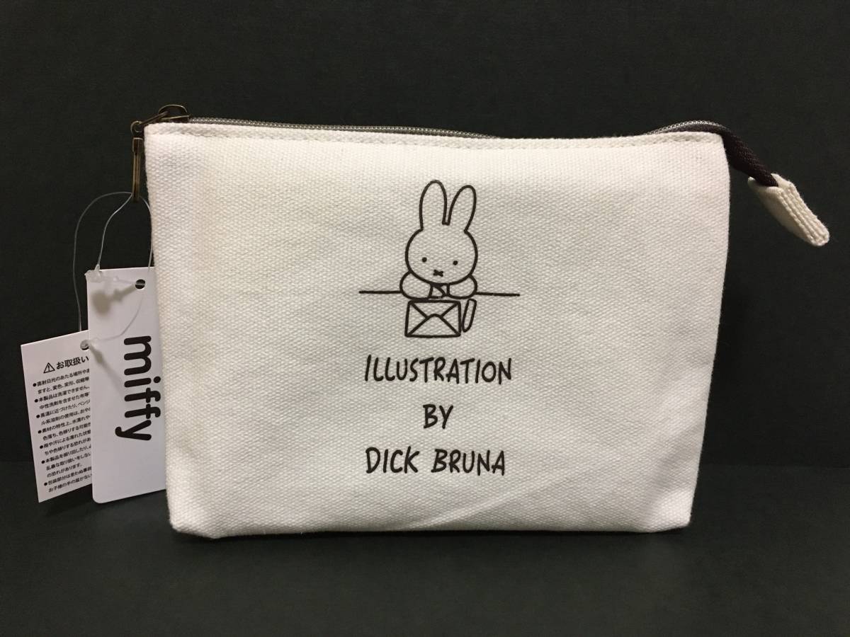 miffy/ミッフィー 3ポケットポーチ☆彡 キナリ☆ 帆布 コスメポーチ マルチケース 新品 マリモクラフト MIFFY拍卖