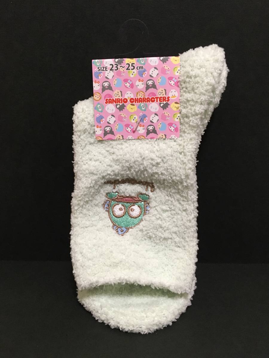 SANRIO/サンリオ ハンギョドン モールソックス☆彡 淡緑☆ もこもこ 刺繍 23~25cm 靴下 新品 HANGYODON拍卖