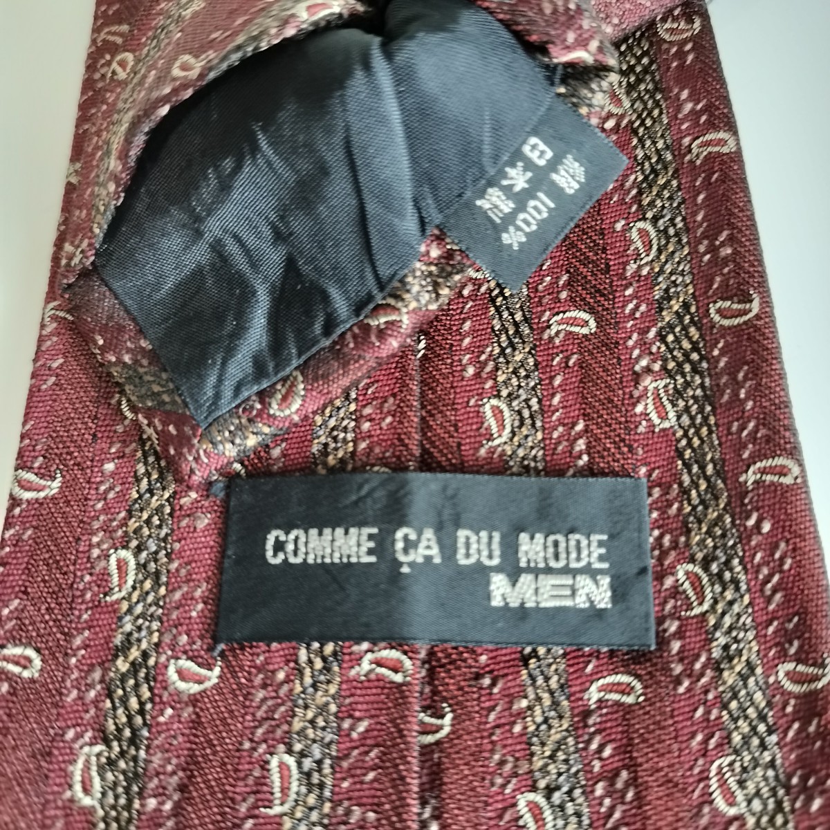 COMME CA DU MODE MEN(コムサデモードメン)ボルドーラインネクタイ拍卖