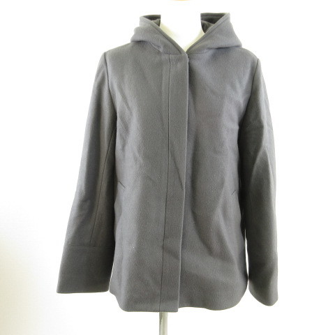 シップス SHIPS コート 長袖 フーディー ショート丈 グレー 38 *T200 レディース拍卖