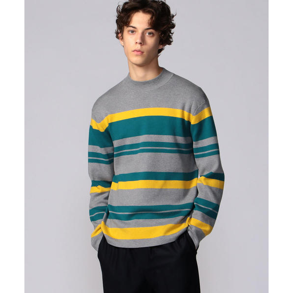 CABaN コットンカシミヤ マルチボーダービルドネックプルオーバー M 新品 定価34,100円 ボーダーニット キャバン拍卖