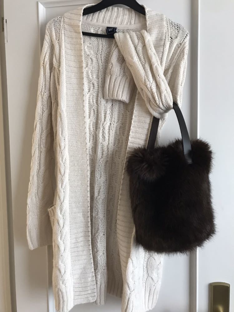 GAP ロングカーディガン カーディガンコート ホワイト サイズXS 春コート拍卖