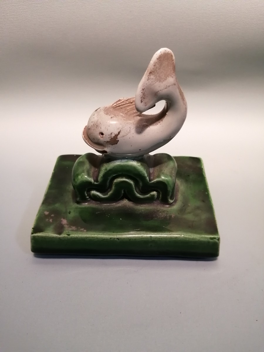 アールデコ 鯨の置物 1920年代 フランス 陶器 オブジェ 鯨 13AC26L1拍卖