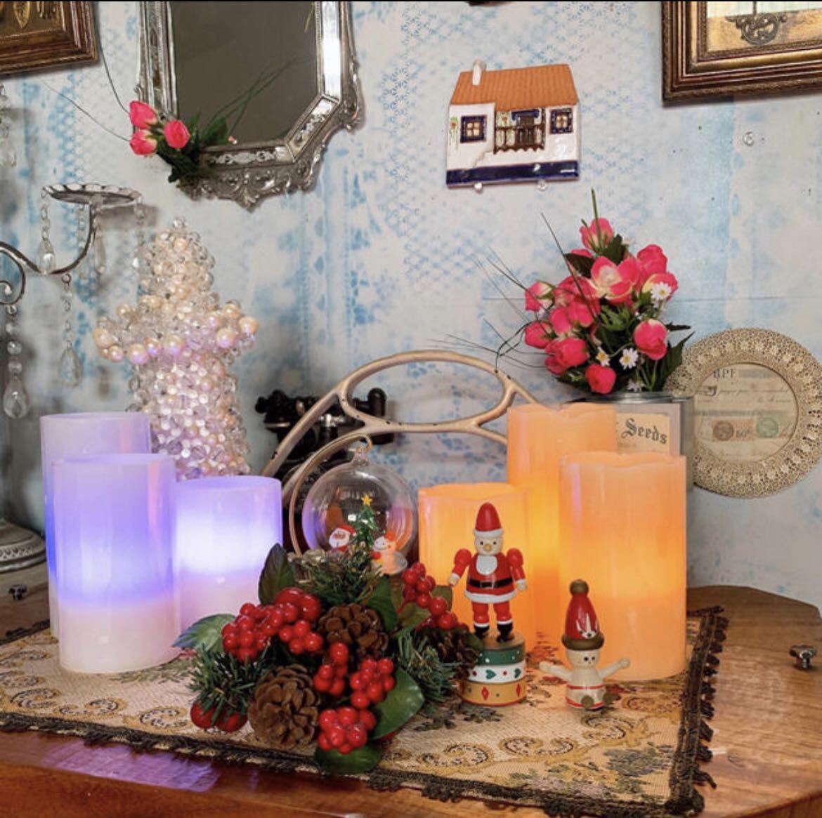 アンティークstyle/ Illuminations of candles / 3本set /蝋燭ライト type.2 / ON/OFFリモコン付 #店舗什器 #キャンドルライト #LED拍卖