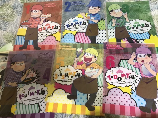 234クリアファイル おそ松 スイパラ おそ松/カラ松/チョロ松/一松/十四松/トド松 全6枚セット拍卖
