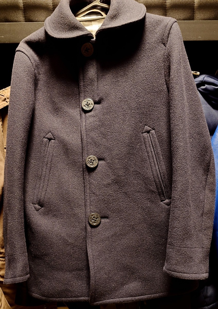 ★DRESSTERIOR Violet Buffalo Wallows/ドレステリア バイオレット バッファロー ワロウズ メルトンジャケット S ダークネイビー メンズ拍卖