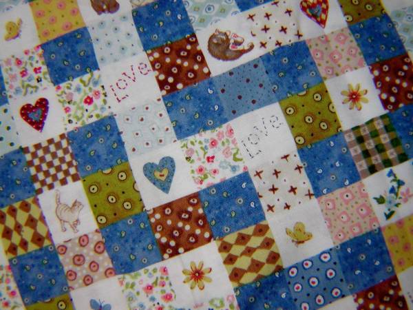 USA生地★パッチワーク 猫 花 蝶 ハート拍卖