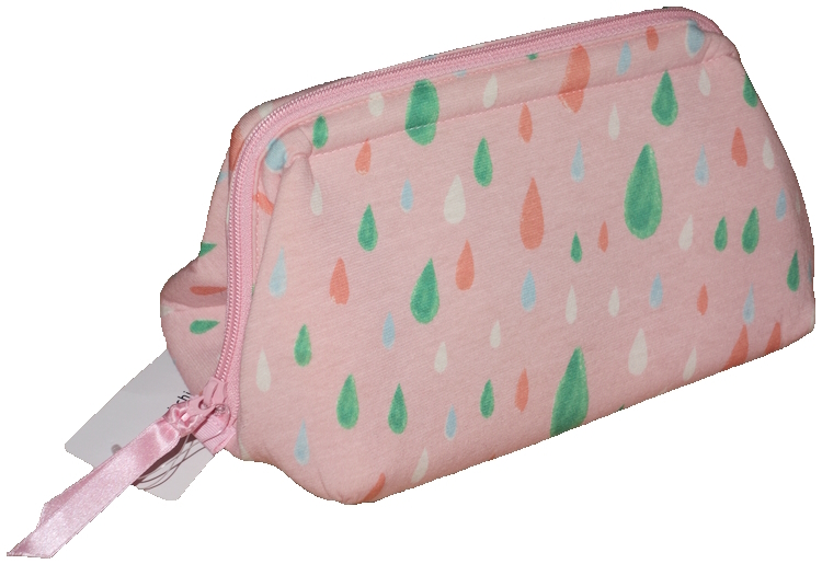 ツモリチサト tsumori chisato SLEEP ★ワコール★ポーチ(M)★カラフルしずく・水彩調★綿ベア天竺素材★ピンク/PI拍卖