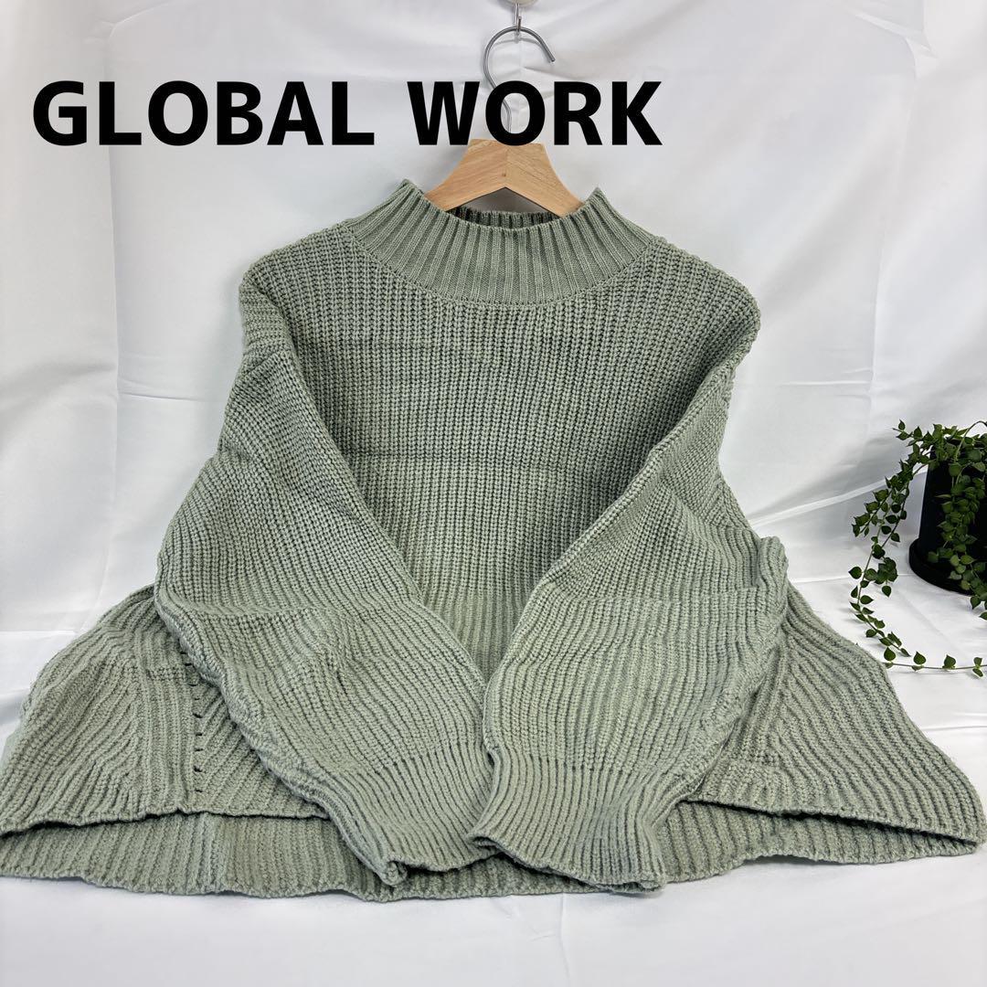 GLOBAL WORK グリーンニットセーター拍卖