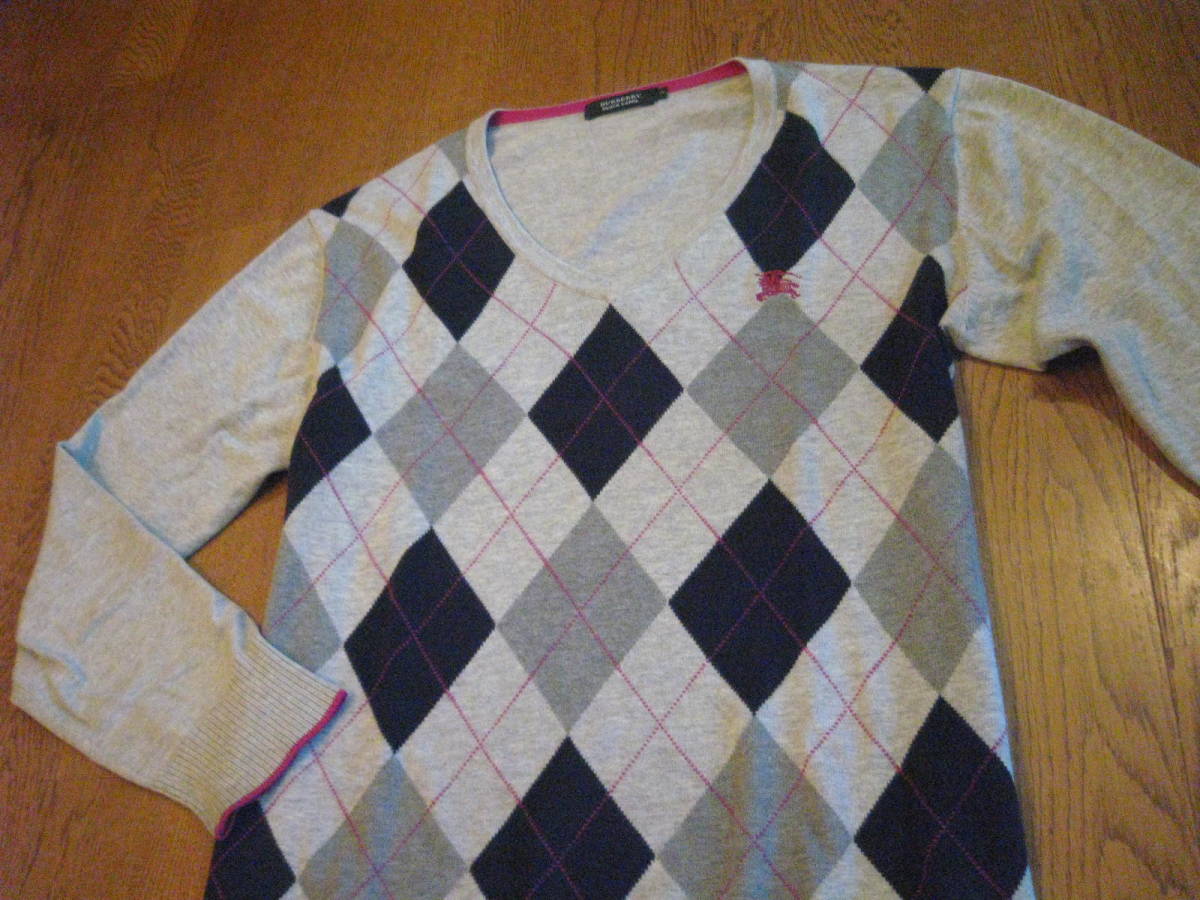 バーバリーブラックレーベル アーガイルニットセーター a795拍卖