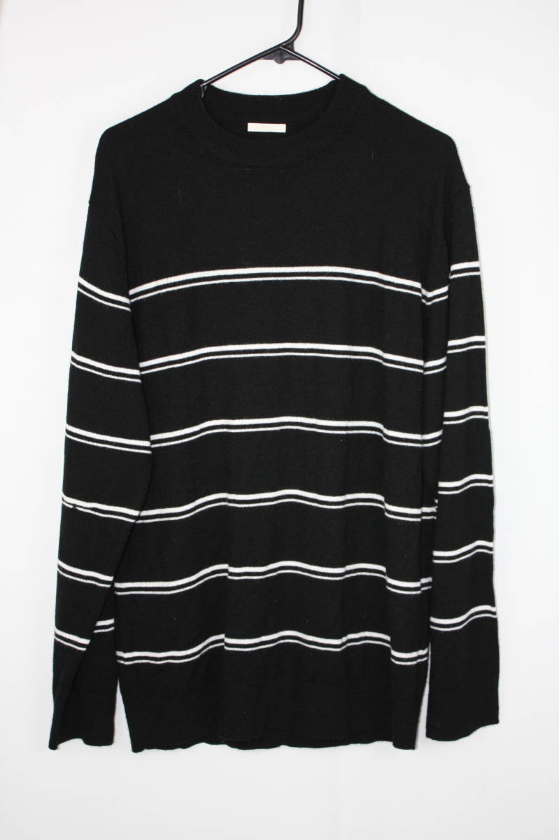 GU ジーユー セーター ニット ブラック×ホワイト Lサイズ拍卖
