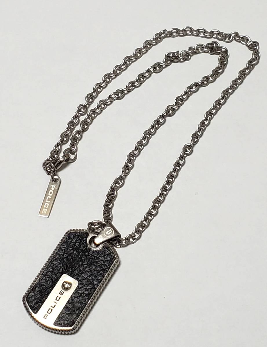 ●ポリス POLICE●プレート ペンダント ネックレス ステンレス メンズ 50㎝ 38,9g 美品拍卖