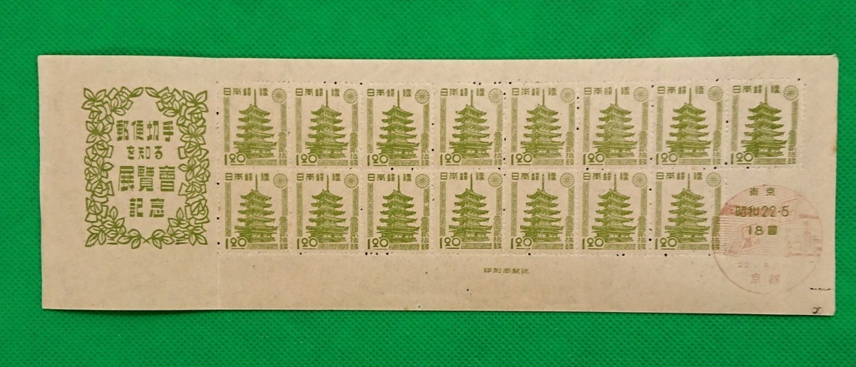 記念印切手シート/東京切手展/うなぎ/京都/風景印/昭和22年8月2日/NH/経年良品/糊艶良好/カタ価75,000円No.616拍卖