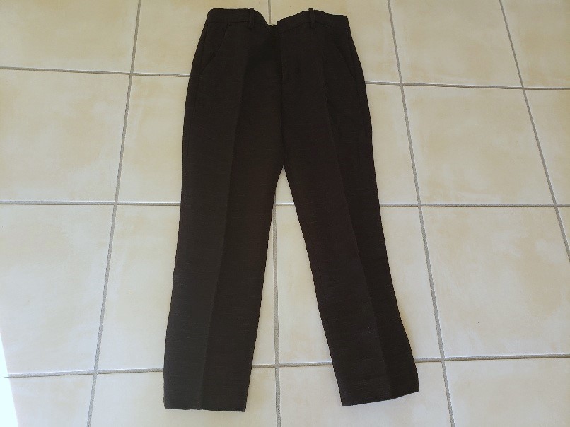 上質美品/UNITED ARROWS TOKYO ユナイテッドアローズ・麻リネンきれいめ黒パンツセンタープレス拍卖