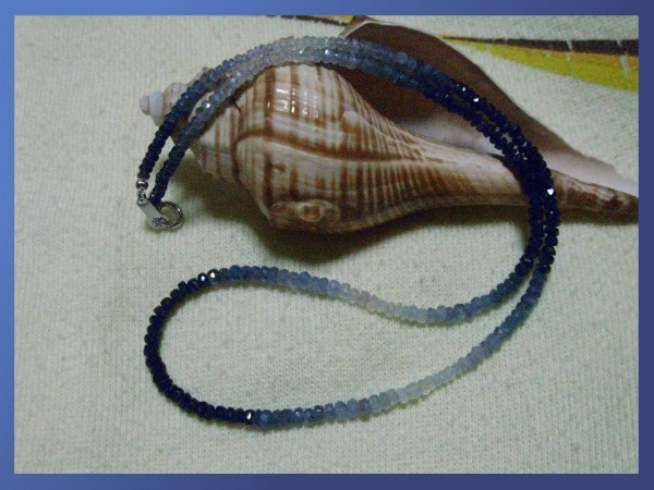 即決◆天然石◆9月の誕生石◆グラデーションネックレス【サファイア】 ◆お揃いのブレスレットもあります◆拍卖