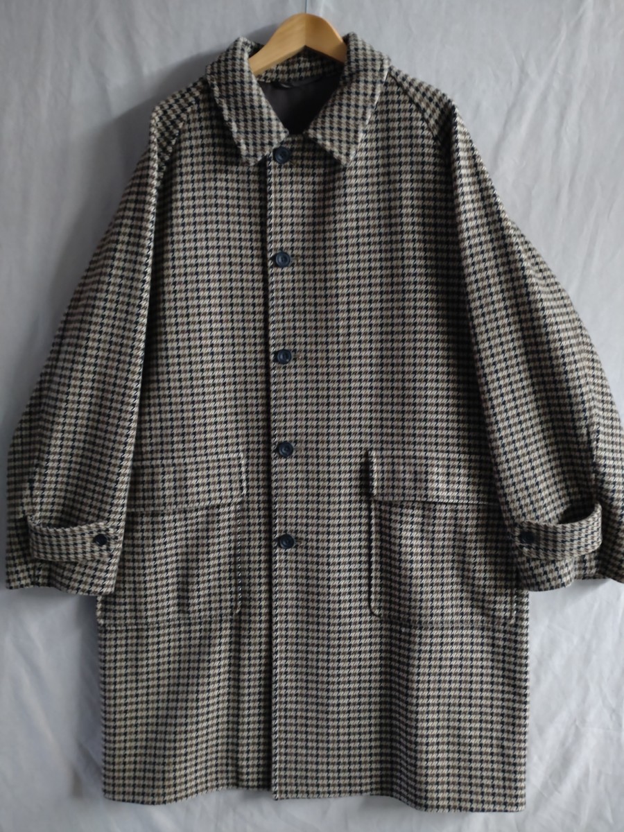 新品同様 ナノユニバース ウール コート 定価40000円 千鳥格子 茶系拍卖