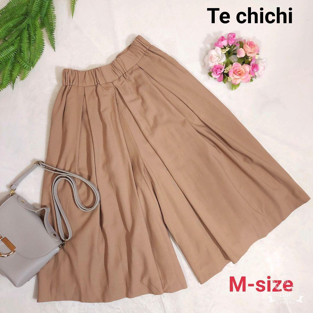 Te chichi ガウチョパンツ 春秋向けの生地 ハイウエスト ベージュ Mサイズ ゆったりデザイン 総裏地 9934拍卖