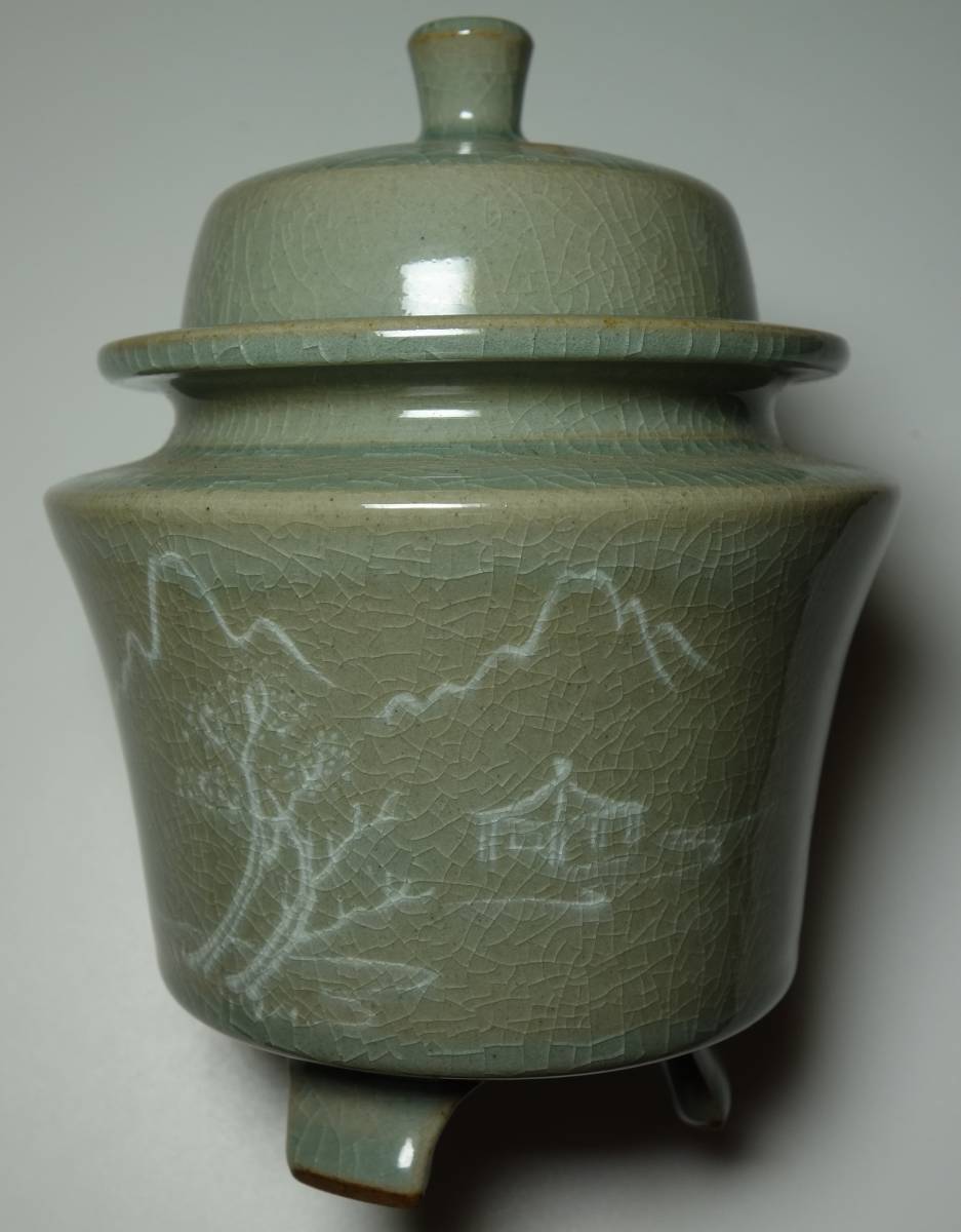 青磁 香炉 高田焼拍卖