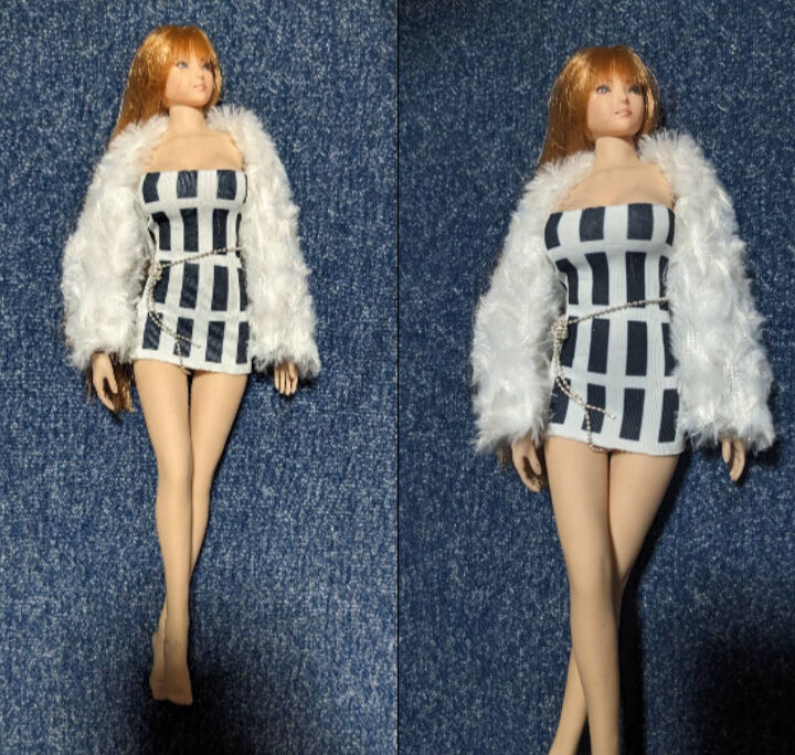 1/6ドール用 TBLeague ファイセンS07 クールガール ボディコンシャス モコモコボレロ チェーンベルト拍卖