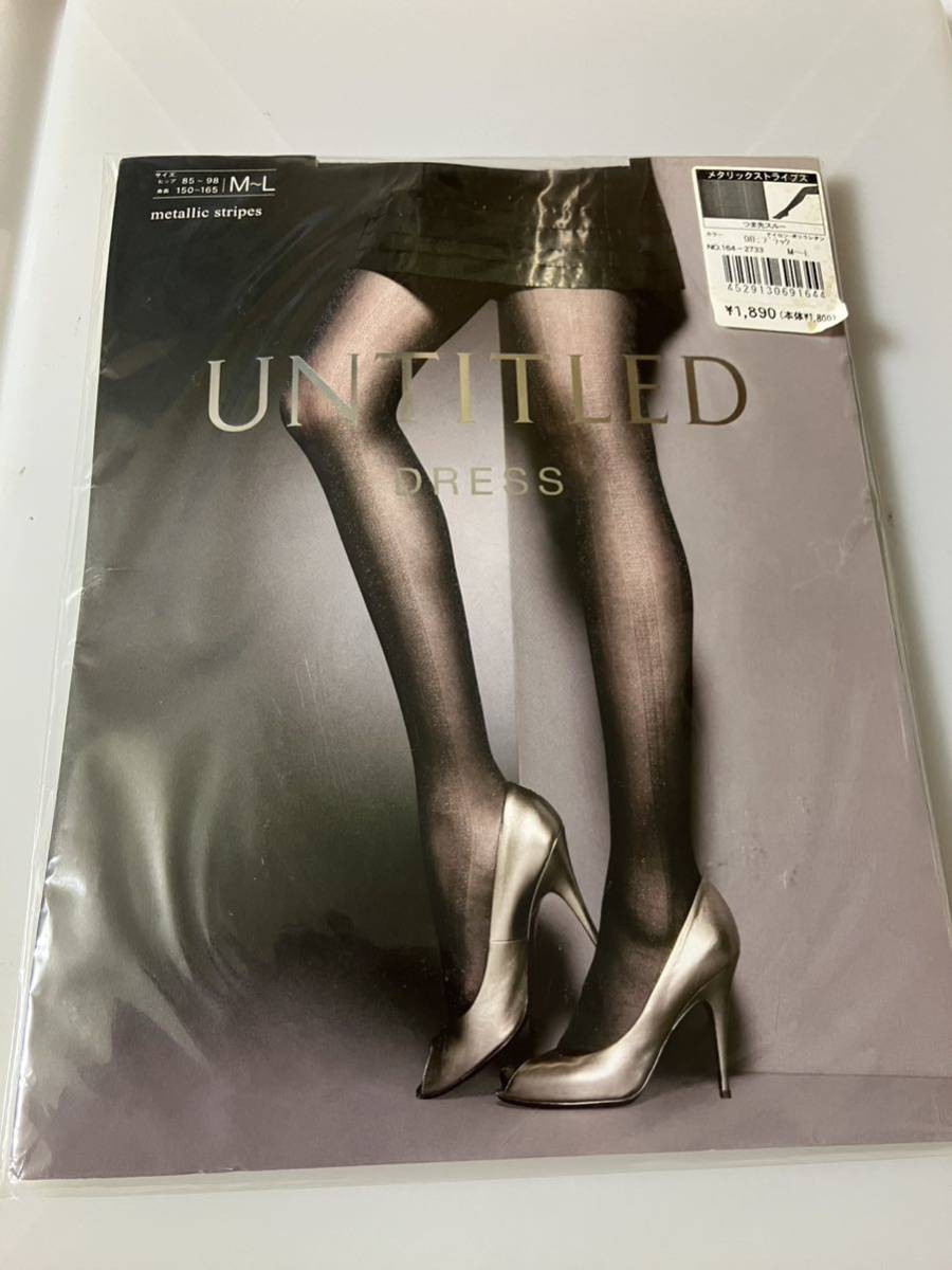 【送料無料】 untitled dress メタリックストライプス ブラック M-L タイツ tights パンティストッキング パンスト panty stocking拍卖