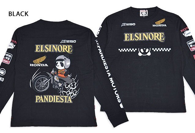HONDA×PANDIESTA MT250エルシノアロングTシャツ◆PANDIESTA JAPAN ブラックXXLサイズ 533505 パンディエスタジャパン ホンダ 刺繍拍卖