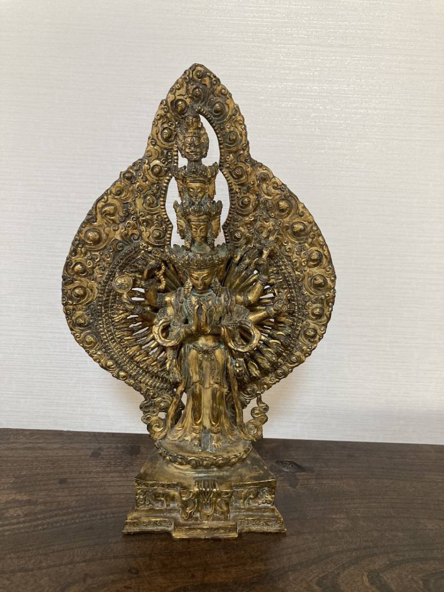 【家船】十一面千手観世音菩薩 チベット仏 明末〜清時代拍卖