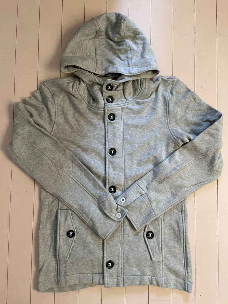 シップスSHIPSメンズレイズドネックパーカ★灰L★ciaopanicnano拍卖