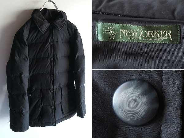 NEWYORKER ニューヨーカー ポリコットン ダウンジャケット ブルゾン 9AR 黒 ブラック拍卖