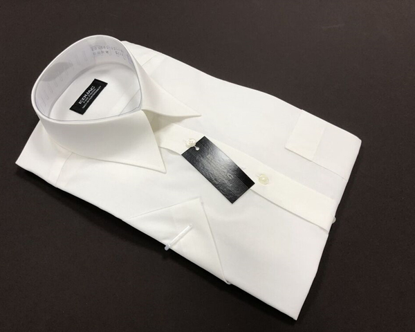 半65 EDUAC 形態安定 半袖ドレスシャツ レギュラーカラー S(37)拍卖