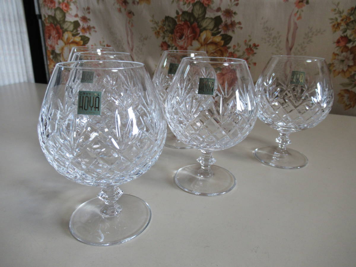 R5 11★HOYA /ホヤクリスタル ブランデーグラス 6客 /未使用拍卖