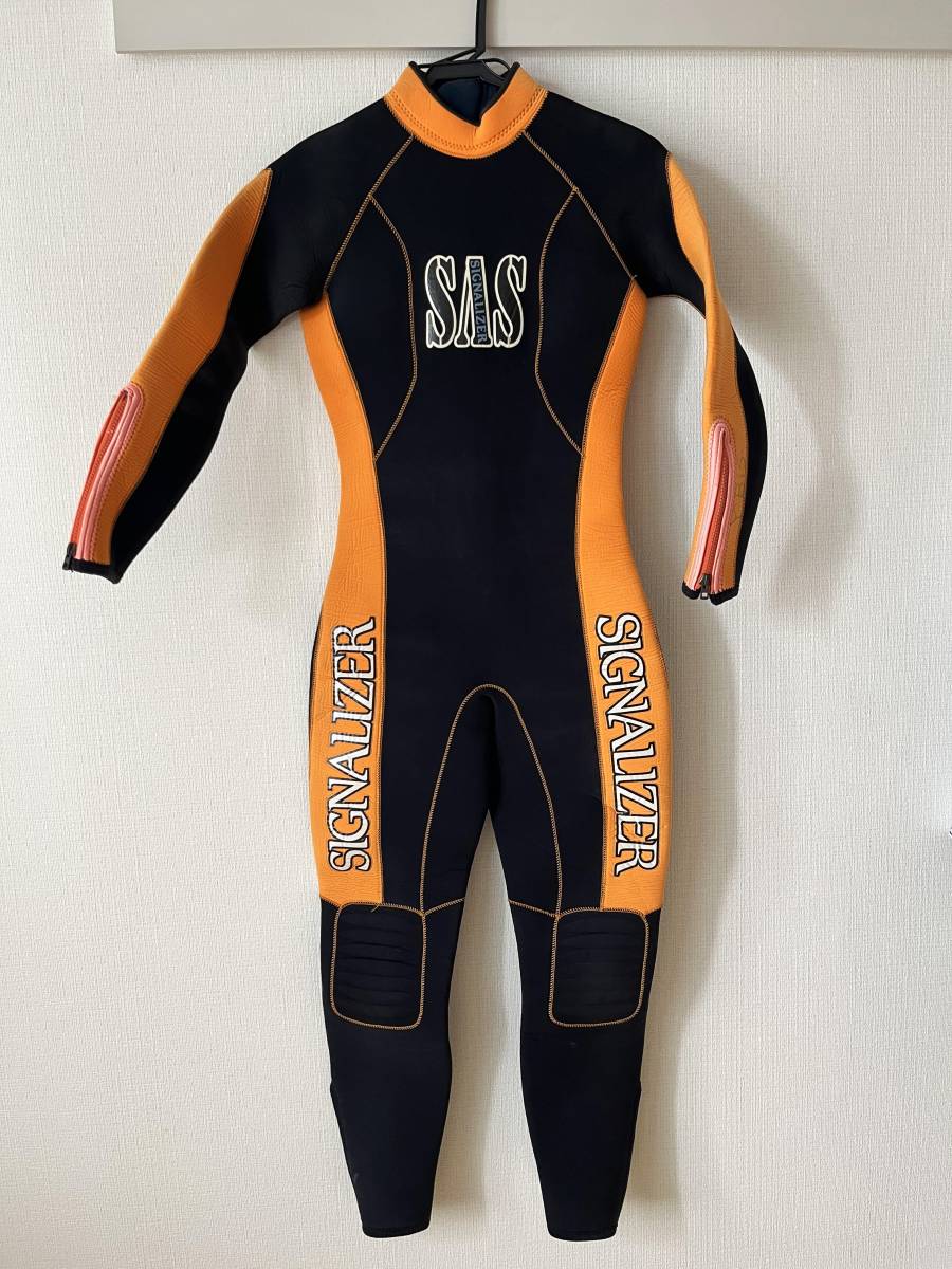 ★値下げ♪ ダイビング ウエットスーツ 黒オレンジ SAS 中古拍卖