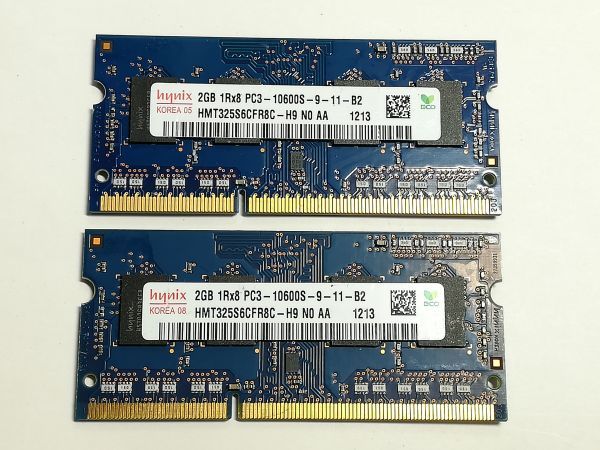 中古品★Hynix メモリ 2GB 1Rx8 PC3-10600S-9-11-B2★2G×2枚 計4GB拍卖