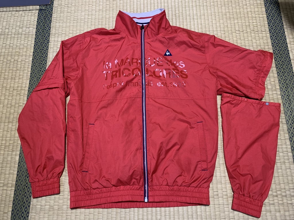 lecoqsportif/ルコック ゴルフ 長袖 半袖 ジップブルゾン 2way ウインドブレーカー L 赤拍卖