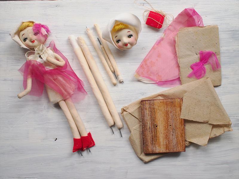 レトロ手芸雑貨*難有・ポーズ人形・完成品と未完成キット☆制作セットリメイクハンドメイド材料拍卖