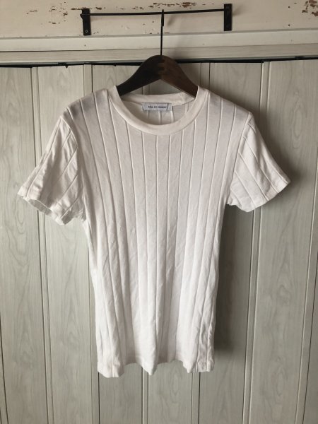 ◆AZUL BY MOUSSY/白のストライプ半袖カットソー◆x拍卖