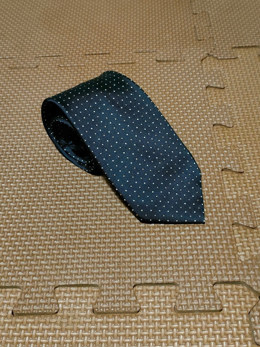 ほぼ未使用 ザ・スーツカンパニー ネイビー ベージュ ドット ネクタイ THE SUIT COMPANY Navy Beige Dot Tie 就活 成人式 拍卖