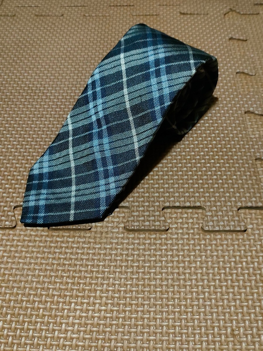 タグ付き 未使用 ブリューワー ブラック グレー チェック ネクタイ BREUER Black Gray Check Tie 成人式 結婚式 二次会拍卖