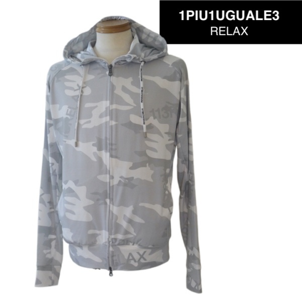 【SALE】1PIU1UGUALE3 RELAX ウノピゥウノウグァーレトレ リラックス 迷彩サンシェードパーカー Lサイズ 031-グレー系拍卖