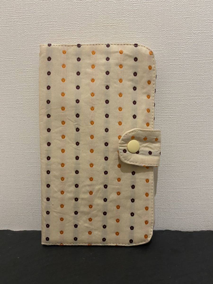 ☆ハンドメイド ☆マルチケース お薬手帳入れ 通帳入れ 母子手帳入れ プレゼント 刺繍ドット柄拍卖