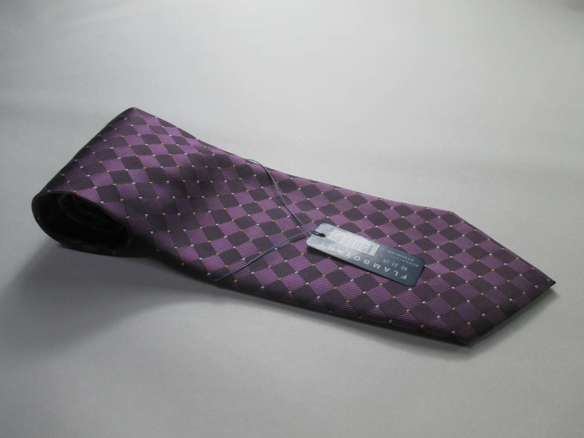 ◇フラムボイアント FLAMBOYANT◇新品・未使用◇タグ付き◇スクエアパターン柄・紫色系◇第30弾ブランドがいっぱい◇30-219◇拍卖