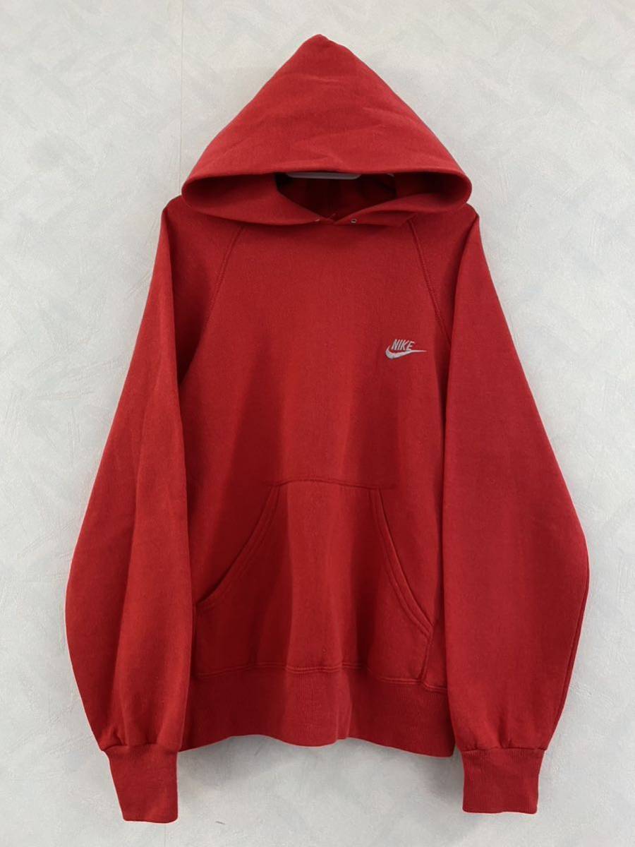 NIKE パーカー サイズM ラグラン 刺繍 銀タグ MADE IN U.S.A. 90s ヴィンテージ 古着 ナイキ Vintage 赤拍卖